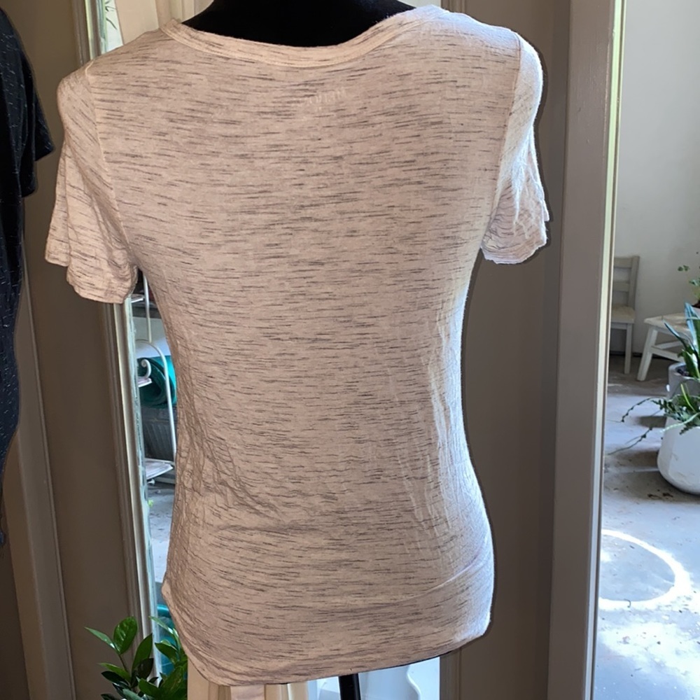 Merona white & gray shirt shortsleeve womens top soft cozy casual top XS​​ - Picture 2 of 7